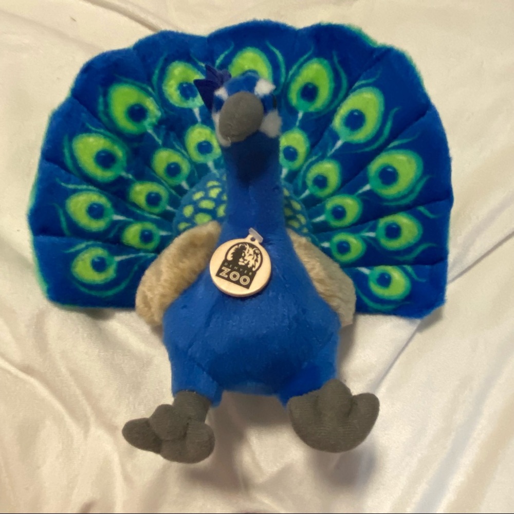 NWT Stuffed Animal Peacock Plush Zoo Animal Colorful Bird Soft Wild Republic